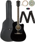 Fender FA-125CE Dreadnought Cutaway Acoustic-electric Guitar Black W/ Gig Bag. Fixed Price $269.99.