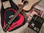 Ibanez Artwood Guitar AW-1OO Acoustic Electric Dreadnought. Case Stand Books.. Fixed Price $440.00.