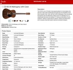 Fender CD-60 Mahogany With Case. Fixed Price $90.00.