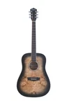 Washburn Dfbdb Deep Forest Burl Dreadnought Acoustic Guitar, Black Fade. Fixed Price $299.00.