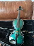 Green 4/4 Size Barcus-berry Vibrato-ae Acoustic Electric Violin W/ Deluxe Case. Fixed Price $375.00.