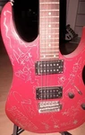 Powerman 5000 Autographed Ibanez Series RG120 Electric Guitar Red. Fixed Price $600.00.