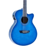 Washburn Festival EA15 Mini Jumbo Acoustic-electric Guitar, F-maple, Trans Blue. Fixed Price $359.00.