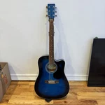 R.w. Jameson Acoustic-electric Guitar Open Pore Transparent Blue Sunburst.... Fixed Price $40.00.