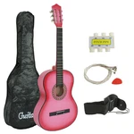 Acoustic Guitar Best Design Beginner W/ Case, Strap, Tuner Pink. Fixed Price $45.19.