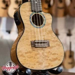 Lanikai Qm-nacec Quilted Maple Natural Concert Ukulele Cutaway With Electronics. Fixed Price $385.00.