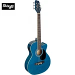 Stagg SA20ACE Full Size Cutaway Auditorium Style Acoustic Electric Guitar - Blue. Fixed Price $199.99.