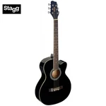 Stagg SA20ACE Full Size Cutaway Auditorium Style Acoustic Electric Guitar Black. Fixed Price $199.99.