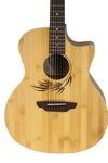 Damaged Luna Woodland Bamboo Grand Auditorium Acoustic-electric Guitar #R6385. Fixed Price $179.95.