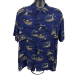 David Taylor Collection Mens Xl Blue Tropical Island Sailboat Hawaiian Shirt. Fixed Price $18.99.