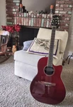 Ovation Celebrity Acoustic Electric Shallow Body Guitar Model # GC057 Burgundy. Fixed Price $479.00.