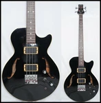 Ibanez AB100 Black Japanese-made Single-cutaway Semi-acoustic Bass Guitar, 1990. Fixed Price $999.00.