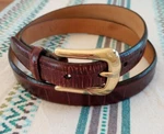 Martin Dingman Ladies Alligator/italian Calfskin Belt Brass Buckle (28"-32"). Fixed Price $36.53.