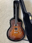 Taylor T3 Quilted Tobacco Sunburst Hollow Body Electric Guitar With Case. Fixed Price $1290.00.