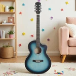 41" Beginner Acoustic Electric Guitar Set - Amp Eq Jumbo Cutaway Blue. Fixed Price $123.99.