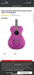 Red Daisy Rock Pixie Acoustic Guitar. Fixed Price $100.00.