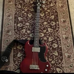 Epiphone EB-0 Electric Bass Guitar Mahogany Rosewood W/ Strap. Fixed Price $220.00.