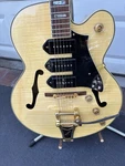 Blonde Flamed Maple Carlo Robelli ES-500 Style Hollow-body Electric Guitar. Fixed Price $550.00.