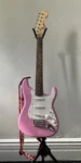 Fender Squier Mini Strat Electric Guitar Pink Ultimate Stand Strap Pls Read. Fixed Price $154.00.