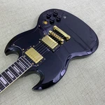 In Stock Sg Black Electric Guitar Chrome Hardware Gold Mahogany Body. Fixed Price $154.70.