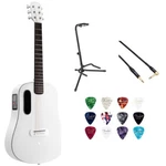 Lava Me Play Frost Wht W/ Guitar Stand, Kopul Cable Pick Bundle. Fixed Price $399.00.