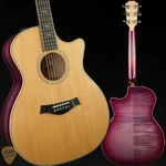 2024 - Taylor Custom #8 Ga Sitka Spruce/flame Maple Lilac Wine Catch Event/n. Fixed Price $4999.00.