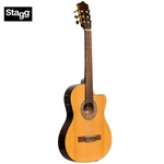 Stagg SCL60 Tce-nat Cutaway Slim Line Acoustic Electric Classical Guitar Natural. Fixed Price $225.99.