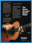 1978 Ovation Guitar Stereo Acoustic Electric Kaman New Hartford Print Ad. Fixed Price $10.99.