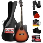 Pyle Steel String Acoustic Guitar Kit, 4/4 Full 41", Sunburst Teardrop Matte. Fixed Price $123.99.