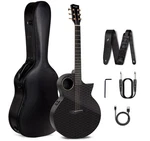 Enya X4 Pro Carbon Fiber 41" Acoustic Electric Cutaway Guitar + Deluxe Case. Fixed Price $524.99.