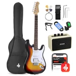 Donner DST-100S Electric Guitar Kit Sunburst Solid Body W/ Amplifier Bag Tuner. Fixed Price $199.99.