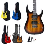 Glarry 170 Burning Hsh Electric Guitar Set Right Handed Practice Basswood. Fixed Price $33.99.