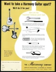 1967 Harmony Electric & Acoustic Guitar Photo Vintage Print Ad. Fixed Price $29.97.