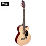 Stagg SA20ACE Full Size Cutaway Auditorium Acoustic Electric Guitar - Natural. Fixed Price $199.99.