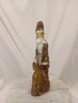 13 Inch Natural Wood Root Studio Art Hand Painted Santa Claus Decor Signed. Fixed Price $19.00.