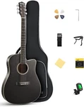 Donner 41" Acoustic Electric Guitar 4/4 Full Size Stain Panel With Gig Bag Strap. Fixed Price $121.49.