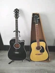 2 Acoustic Guitars Black Bcp Is An Electric With Gig Bag Bundle. Fixed Price $225.00.