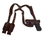 Custom Hand Fit Leather Horizontal Shoulder Holster Brown Right Ruger P89. Fixed Price $129.95.