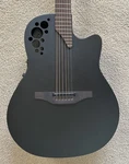 Ovation 2058TX-5-G E-acoustic Guitar Elite Deep Contour 12-STRING, Black Text. Fixed Price $795.00.