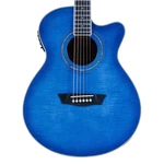 Washburn EA15 Festival Acoustic/electric Guitar - Flame Transparent Blue. Fixed Price $359.00.
