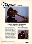 Takamine 12-STRING Guitar Vintage Magazine Ad EF-381C Black Acoustic 1980S. Fixed Price $14.95.
