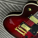 Custom Lp Style Red Flame Maple Top Electric Guitar Black Pickguard Gold Tuners. Fixed Price $178.50.