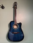 Alvarez FD80 Quilted Blue Acoustic Electric Guitar W Case. Fixed Price $424.95.