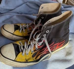 Converse Chuck Taylor All Star High Top Vintage Flame Pattern Men Size 11. Fixed Price $55.00.
