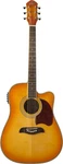 Oscar Schmidt OG2CE Dreadnought Acoustic-electric Guitar Flame Yellow Sunburst. Fixed Price $215.99.