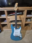 Mid 80'S Hondo Electric Guitar H-760 Sea Foam Green Made In Korea With Gig Bag. Fixed Price $160.00.