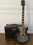 Gibson Les Paul Standard Electric Guitar Blue 2019 & Case W/ Boss Katana Amp. Fixed Price $2600.00.