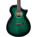 Ibanez AEWC16QA Auditorium Acoustic-electric Guitar Transparent Emerald Burst. Fixed Price $399.99.