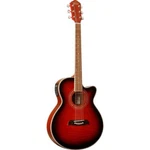 Oscar Schmidt OG10CE Concert Acoustic Electric Guitar, Flame Transparent Red. Fixed Price $259.99.