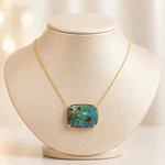 New 14K Yellow Gold 16.22CT Boulder Opal Solitaire Pendant Adjustable Necklace. Fixed Price $2038.30.